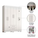 Ver imagem 4 de Guarda-roupa com 6 Portas e 2 Gavetas Branco/rosa Nt6015 Notável Móveis