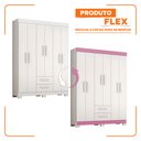 Ver imagem 3 de Guarda-roupa com 6 Portas e 2 Gavetas Branco/rosa Nt6015 Notável Móveis