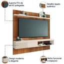Ver imagem 4 de Painel Ripado para Tv até 65 Polegadas com Prateleira e Nicho Manu Madeirado/off White Caemmun