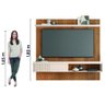 Painel Ripado para Tv até 65 Polegadas com Prateleira e Nicho Manu Madeirado/off White Caemmun - 5