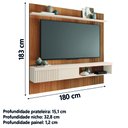Ver imagem 3 de Painel Ripado para Tv até 65 Polegadas com Prateleira e Nicho Manu Madeirado/off White Caemmun