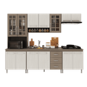 Ver imagem 2 de Armário de Cozinha Modulada Completa Fidelitá Paris 5 Peças 260cm 13 Portas 3 Gavetas com Tampo