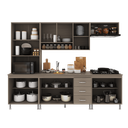 Ver imagem 3 de Armário de Cozinha Modulada Completa Fidelitá Paris 5 Peças 260cm 13 Portas 3 Gavetas com Tampo