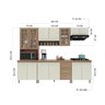 Cozinha Modulada Completa Fidelitá Paris 5 Peças 260cm 13 Portas 3 Gavetas com Tampo - 4