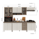 Ver imagem 5 de Armário de Cozinha Modulada Completa Fidelitá Paris 5 Peças 260cm 13 Portas 3 Gavetas com Tampo