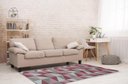 Ver imagem 1 de Tapete Para Sala ou Quarto 2,50M x 1,32M Antiderrapante Miami Ladrilhos Vinho