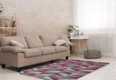 Ver imagem 2 de Tapete Para Sala ou Quarto 2,50M x 1,32M Antiderrapante Miami Ladrilhos Vinho