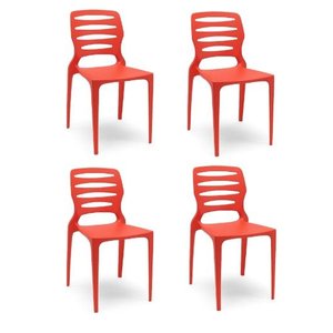 Cadeira Ville 63 Vermelho - Kit com 4 Unidades