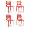 Cadeira Ville 63 Vermelho - Kit com 4 Unidades - 1