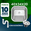 Ver imagem 3 de 10 Tanque Inox 40x34x20 Aço 304 Fosco Cozinha As Atacado Kit