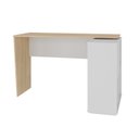 Ver imagem 7 de Escrivaninha Mesa Escritório em L com Nichos Moderna Urban 124,2cm Carvalho E Branco