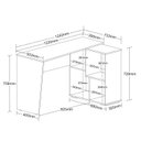 Ver imagem 5 de Escrivaninha Mesa Escritório em L com Nichos Moderna Urban 124,2cm Carvalho E Branco