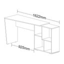 Ver imagem 4 de Escrivaninha Mesa Escritório em L com Nichos Moderna Urban 124,2cm Carvalho E Branco