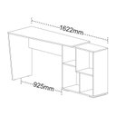 Ver imagem 4 de Escrivaninha Mesa Escritório em L com Nichos Moderna Urban 124,2cm Carvalho e Branco Artany