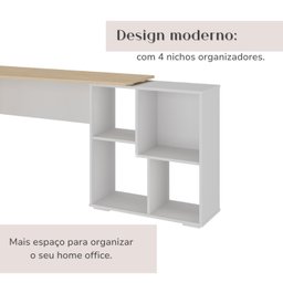 Escrivaninha em L com Nichos Moderna Urban - 10