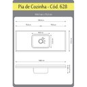 Ver imagem 4 de Pia para Cozinha em Mármore Sintético com Cuba em Aço Inox 140cmx55cm Aj Rorato