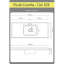 Ver imagem 4 de Pia Para Cozinha em Mármore Sintético com Cuba em Aço Inox 140cmx55cm  