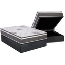 Ver imagem 1 de Cama Box Baú Casal: Colchão Espuma D45 Polar D33 Pérola Premium + Base Crc Suede Gray (138x188)