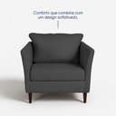 Ver imagem 4 de Poltrona Oliver 0,84m Linho Rústico Preto - King House