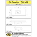 Ver imagem 4 de Pia para Cozinha em Mármore Sintético com Cuba em Aço Inox 140CMX55CM Aj Rorato