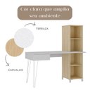 Ver imagem 5 de Escrivaninha Mesa Escritório com Estante e Fusion 1 Gaveta 4 Nichos 137,8cm Industrial Terrazza e Carvalho Marrom Artany