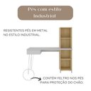 Ver mais imagens de Escrivaninha Mesa Escritório com Estante e Fusion 1 Gaveta 4 Nichos 137,8cm Industrial Terrazza e Carvalho Marrom Artany