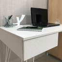 Ver imagem 7 de Escrivaninha Mesa Escritório com Estante e Fusion 1 Gaveta 4 Nichos 137,8cm Industrial Terrazza e Carvalho Marrom Artany