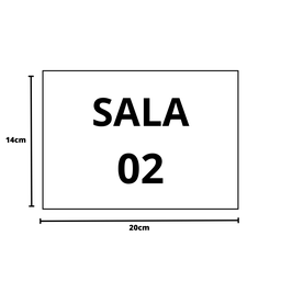 placa sinalização 1/2 oficio sala 02 mdf branco - 3