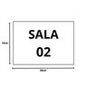 placa sinalização 1/2 oficio sala 02 mdf branco - 3