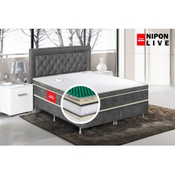 Colchão Queen Nipon Live de Magnético Infravermelho com Vibromassageador e Cromoterapia:cinza - 3