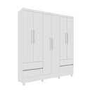 Ver imagem 2 de Guarda Roupa Casal com pés 6 Portas 4 Gavetas com 180cm Oregon
