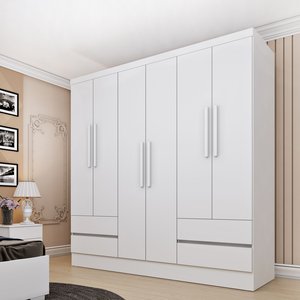 Guarda Roupa Casal 6 Portas 4 Gavetas 180cm Oregon  