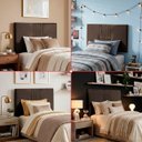 Ver imagem 3 de Cabeceira Painel Estofada Nevada Suede Marrom Solteiro 90cm para Cama Box