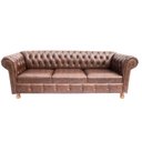 Ver imagem 2 de Sofá Chesterfield Luiz XV 1,80cm Corano Marrom sala de estar/recepção/ barbearia