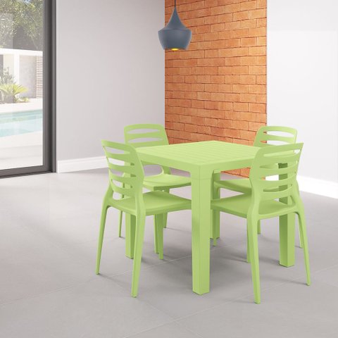 Mesa Niala Quadrada Adulta Tampo Plástico