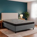 Ver imagem 2 de Cama Box Casal Cinza + Colchão Espuma D20 Dupla Face Zidi Querubin 138x188x49cm