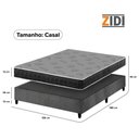 Ver imagem 4 de Cama Box Casal Cinza + Colchão Espuma D20 Dupla Face Zidi Querubin 138x188x49cm
