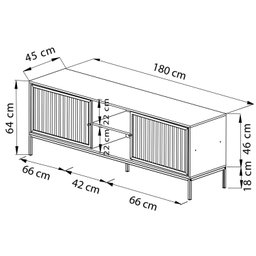 Rack para TV até 65 Polegadas 180cm 2 Portas e 3 Prateleiras Euforia Yescasa Preto - 3 Rack para TV até 65 Polegadas 180cm 2 Portas e 3 Prateleiras Euforia Yescasa Preto - 3