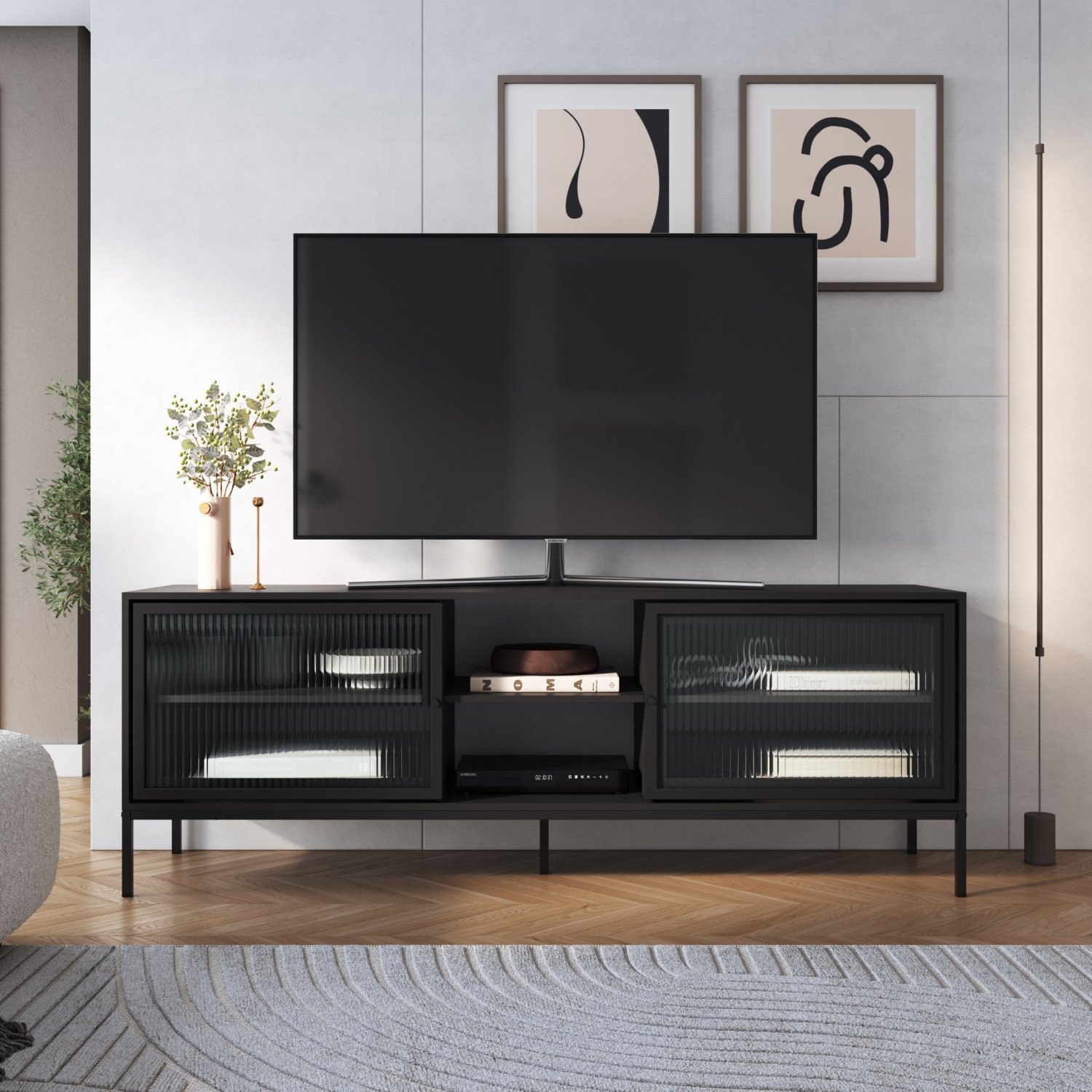 Rack para TV até 65 Polegadas com 2 Portas e 3 Prateleiras Euforia Yescasa - 8