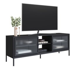 Rack para TV até 65 Polegadas 180cm 2 Portas e 3 Prateleiras Euforia Yescasa Preto - 5 Rack para TV até 65 Polegadas 180cm 2 Portas e 3 Prateleiras Euforia Yescasa Preto - 5