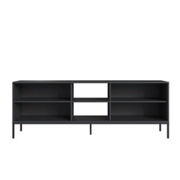 Rack para TV até 65 Polegadas 180cm 2 Portas e 3 Prateleiras Euforia Yescasa Preto - 4 Rack para TV até 65 Polegadas 180cm 2 Portas e 3 Prateleiras Euforia Yescasa Preto - 4