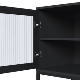 Rack para TV até 65 Polegadas 180cm 2 Portas e 3 Prateleiras Euforia Yescasa Preto - 6 Rack para TV até 65 Polegadas 180cm 2 Portas e 3 Prateleiras Euforia Yescasa Preto - 6