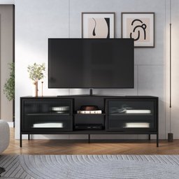 Rack para TV até 65 Polegadas 180cm 2 Portas e 3 Prateleiras Euforia Yescasa Preto - 8 Rack para TV até 65 Polegadas 180cm 2 Portas e 3 Prateleiras Euforia Yescasa Preto - 8
