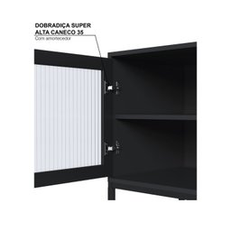 Rack para TV até 65 Polegadas 180cm 2 Portas e 3 Prateleiras Euforia Yescasa Preto - 9 Rack para TV até 65 Polegadas 180cm 2 Portas e 3 Prateleiras Euforia Yescasa Preto - 9