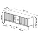 Ver imagem 3 de Rack para TV até 65 Polegadas 180cm 2 Portas e 3 Prateleiras Euforia Yescasa Preto