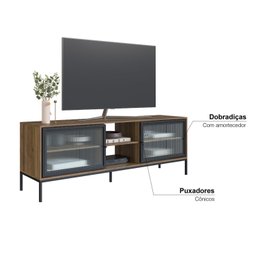 Rack para TV até 65 Polegadas com 2 Portas e 3 Prateleiras Euforia Yescasa - 10