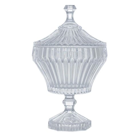 Potiche de Cristal com Pé Bomboniere 11,5x20cm Lyor Renaissance Baleiro