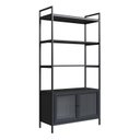 Ver imagem 2 de Estante Biblioteca com 2 Portas e 3 Prateleiras Euforia Yescasa Preto
