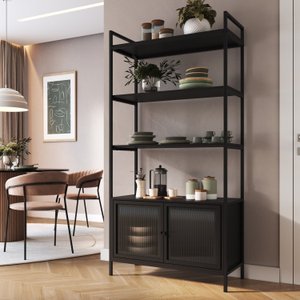 Estante Biblioteca com 2 Portas e 3 Prateleiras Euforia  Yescasa