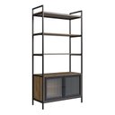 Ver imagem 2 de Estante Biblioteca com 2 Portas e 3 Prateleiras Euforia Yescasa Preto/Noce Oro